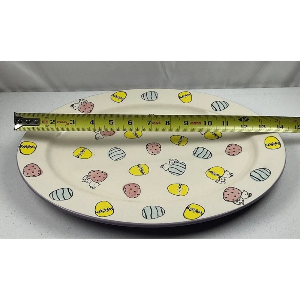 Peanuts Snoopy Easter Egg Oval Platter Ceramic Serving Dish 14.5